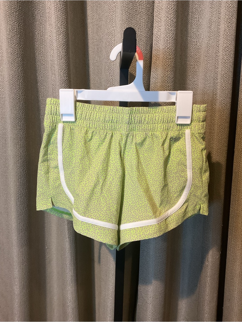 DSG Lime Green Athletic Girls Shorts with White Trim S